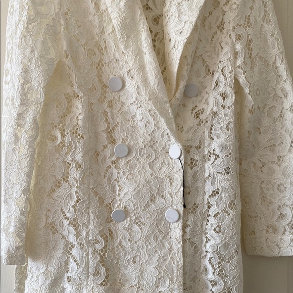 Zara Elegant White Lace Blazer - Picture 2 of 14